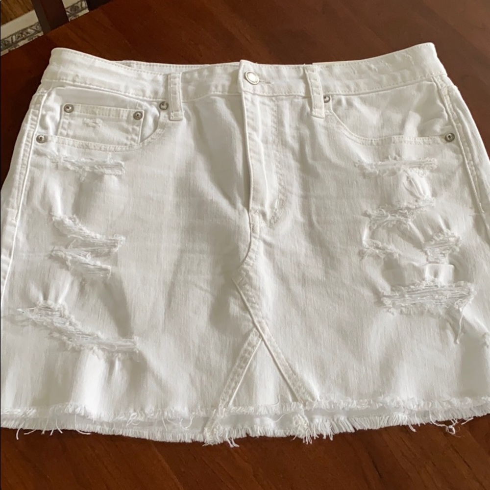 American Eagle White Denim Skirt